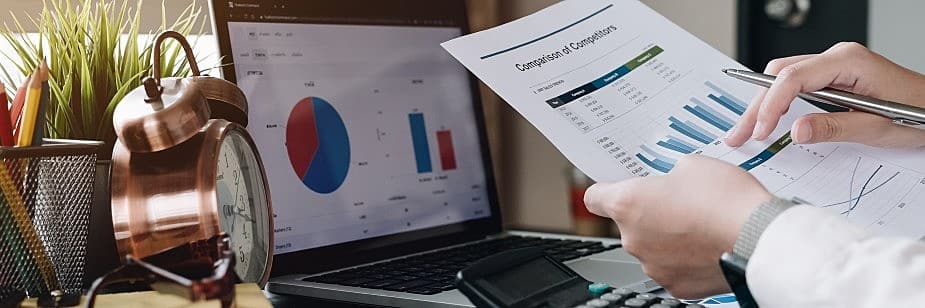 gráficos representando contabilidade gerancial